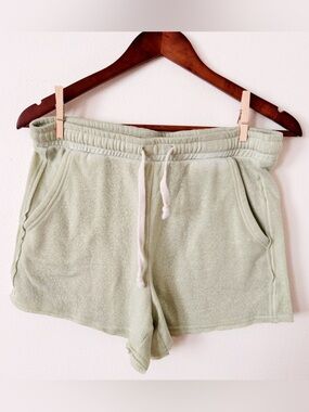 Altar’d State Sage Green Terry Cloth Drawstring Shorts medium